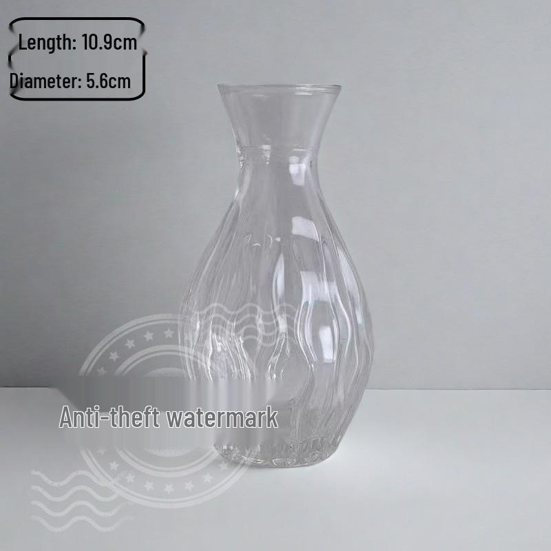 High-End Retro Glass Vase Set: Floor-Standing Transparent Ornaments In Soft Ins Style