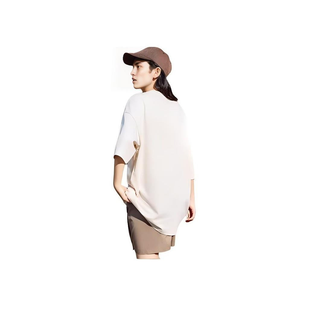 Anta Lifestyle Series Solid Color Round Neck Loose Short Sleeve T-Shirt Men Tops Mud-Gray 952428102-1