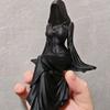 3D Printed Sitting Pose Lady Sculpture Gothic Style Hooded Woman Statue  Home Decor