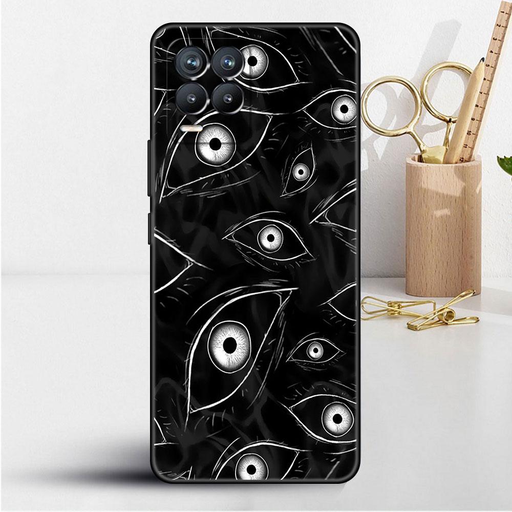 Case For Realme 8 C21y GT Neo 2 3 8i C21 7 C11 6 C12 C35 C3 GT 9 Pro C12 Master Funda Phone Cover Scary Face Eyes Smiley