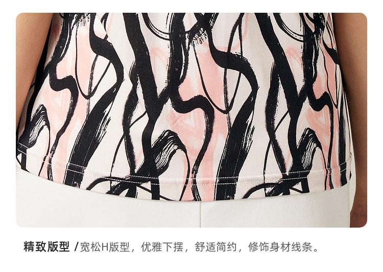 Spring and summer new round neck retro printed short sleeved versatile casual and comfortable T-shirt for women, including mulberry silk