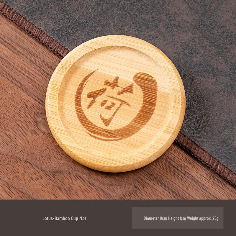 Chinese Bamboo Round Coaster - 8cm Creative Tea Mat & Heat Insulation Pad for Universal Tea Sets