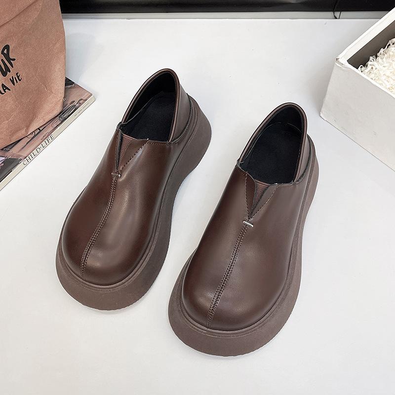 Muffin Platform Women's Small Leather Shoes Women's New Spring Versatile Fashion Small Leather Shoes