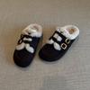 Retro Style Slippers with Fleece-covered Head, New Cotton Shoes for Women