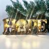 Handcrafted HOPE Letter Wooden Table Sign with Nativity Scene Carved Ornament Home Decors Safe Nontoxic Decoration