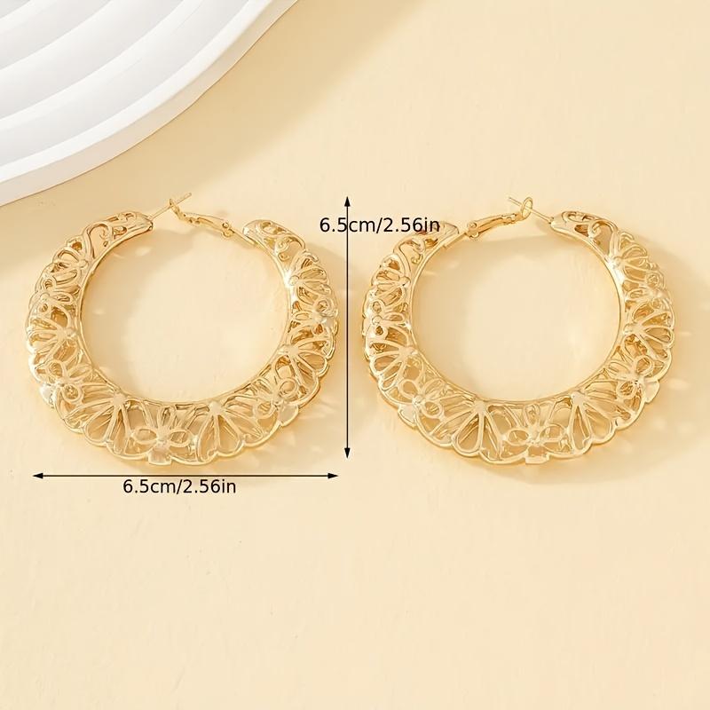 2pcs/set European and American fashion versatile simple hollow pattern earrings for women