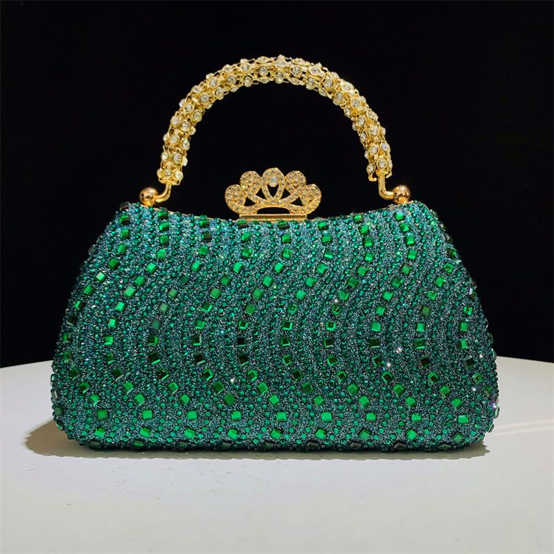 2025 Luxury Full Diamonds Evening Clutch Bag New Fashion Rhinestone Design High End Party Handbags Lady Trendy Shoulder Bag