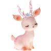 New Forest Style Pink Resin Deer Artificial Flowers Iron Acrylic Cake Toppers For Happy Birthday Party Decoration Baking Suplies