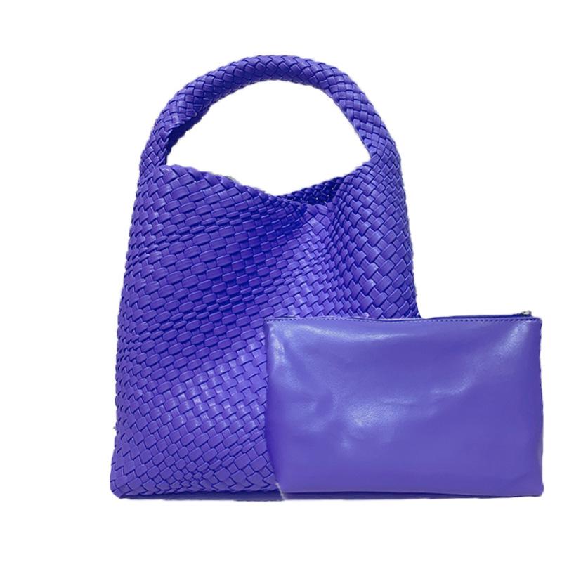 Women's Large Capacity Woven Shoulder Bag – Versatile Tote for Shopping, Commuting, and Everyday Use