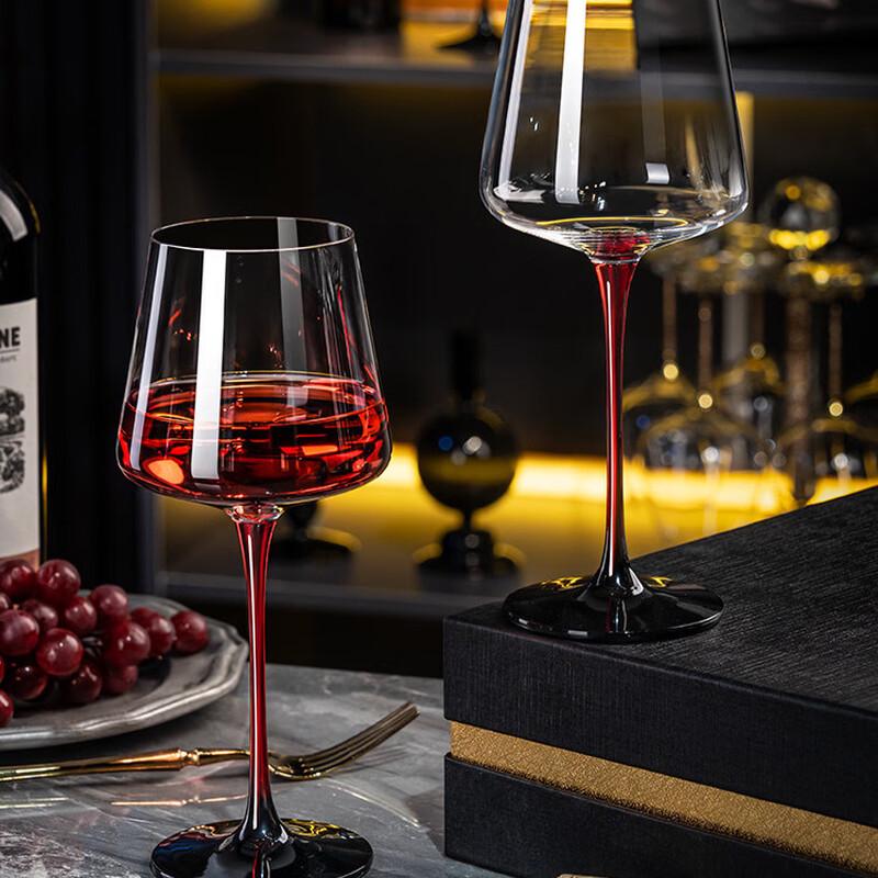 MDNG Burgundy Red Wine Glass Set with Rack