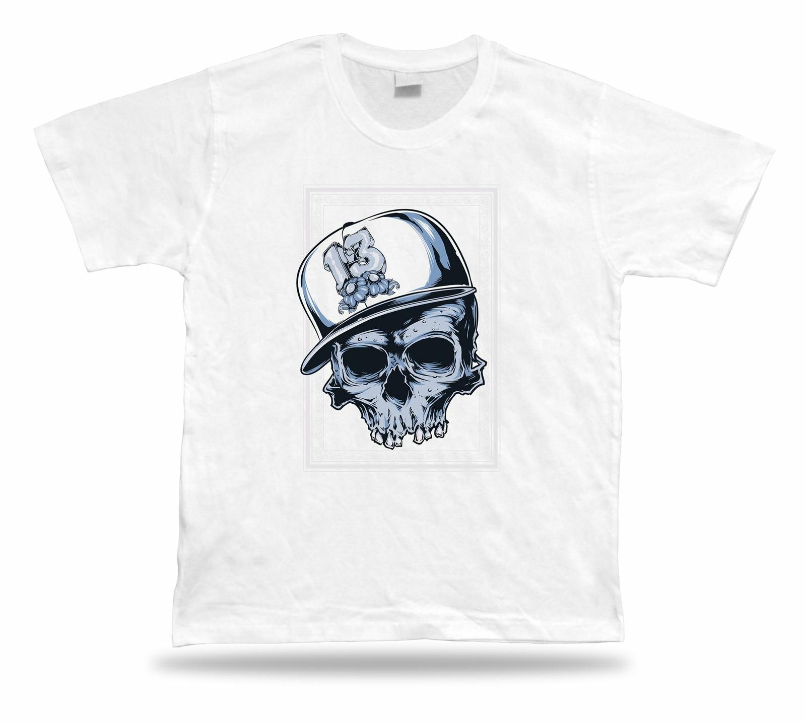 Tshirt Tee Shirt Birthday Gift Idea Thirteen Cap 13 Lucky Number Death Skull S разноцветный
