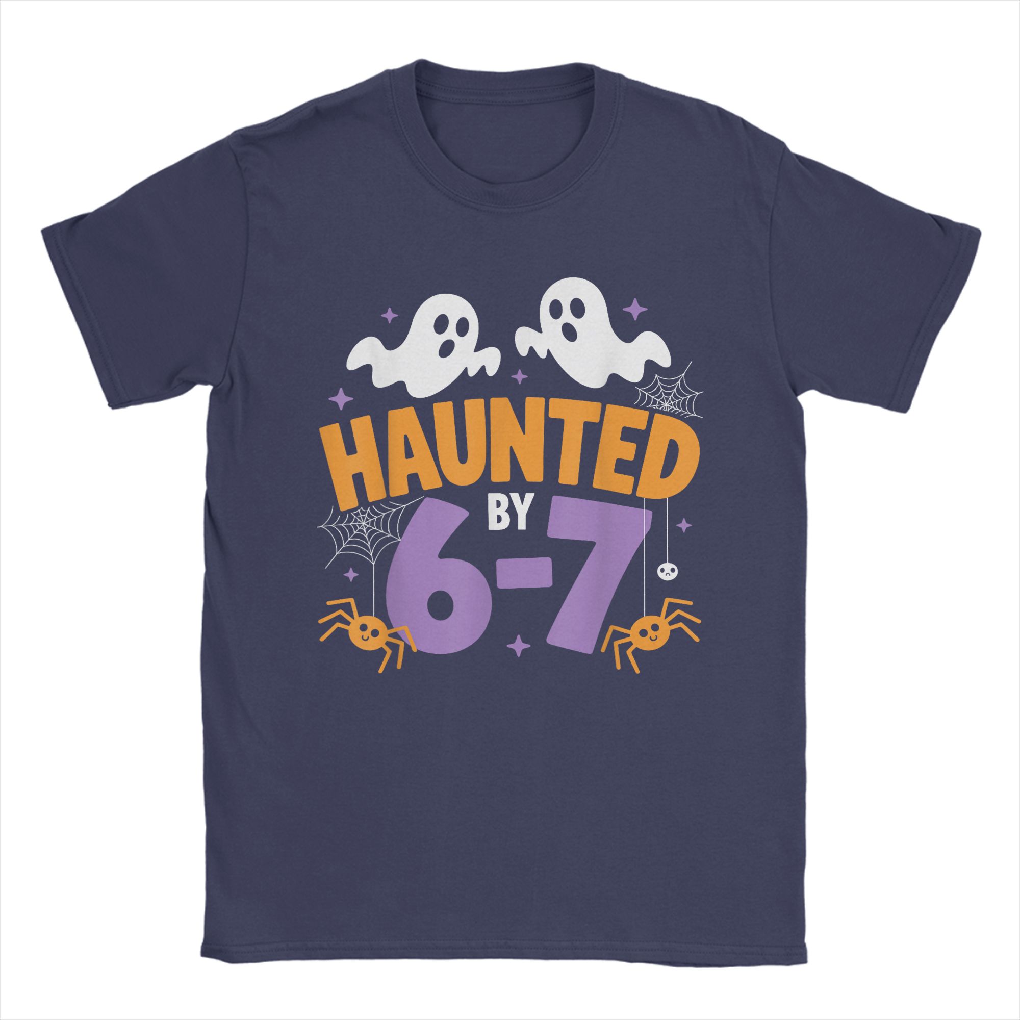 

Men s T-Shirts Haunted by 6-7 Funny Halloween Ghost Spooky Vintage Cotton Tee Shirt Short Sleeve T Shirts O Neck Clothes Gift 4XL