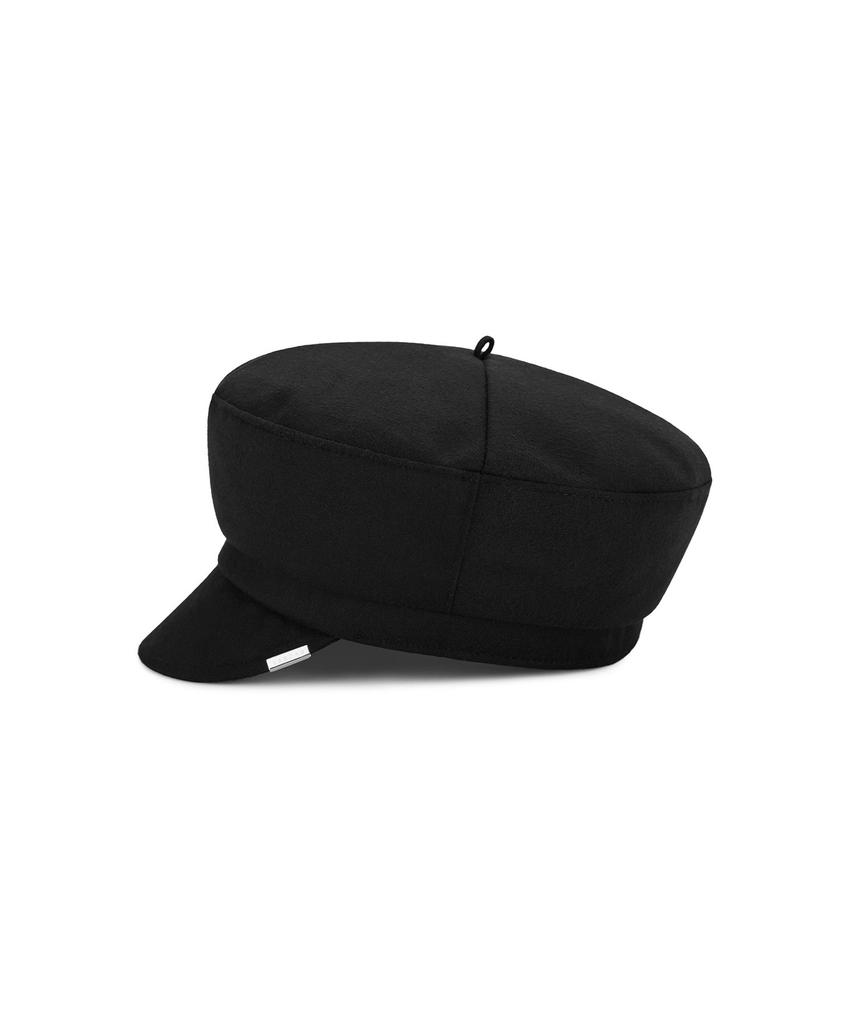 Bajal Metal Tip Wool Sailor'S Cap Black
