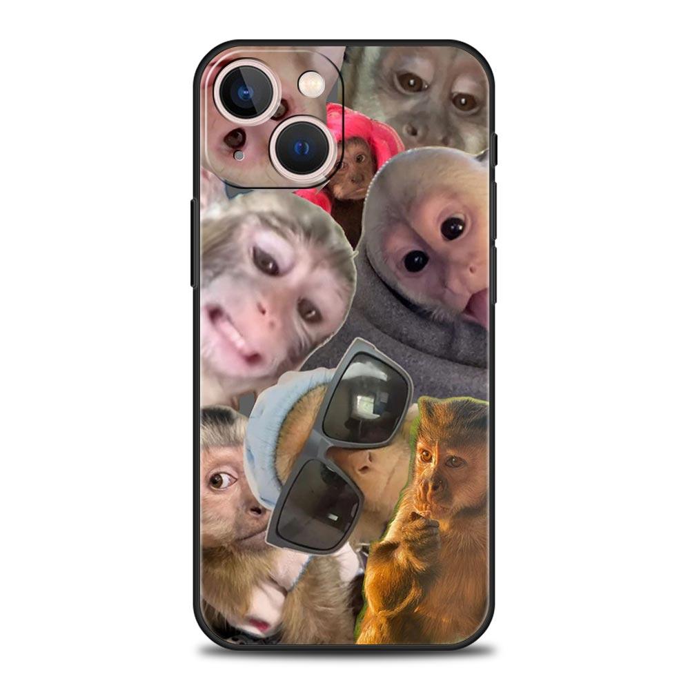 Phone Case For iPhone 17 16e 15 14 13 12 11 Pro Max SE 7 8 Plus Shell iPhone 16 Soft TPU Cover Cute Funny Monkey