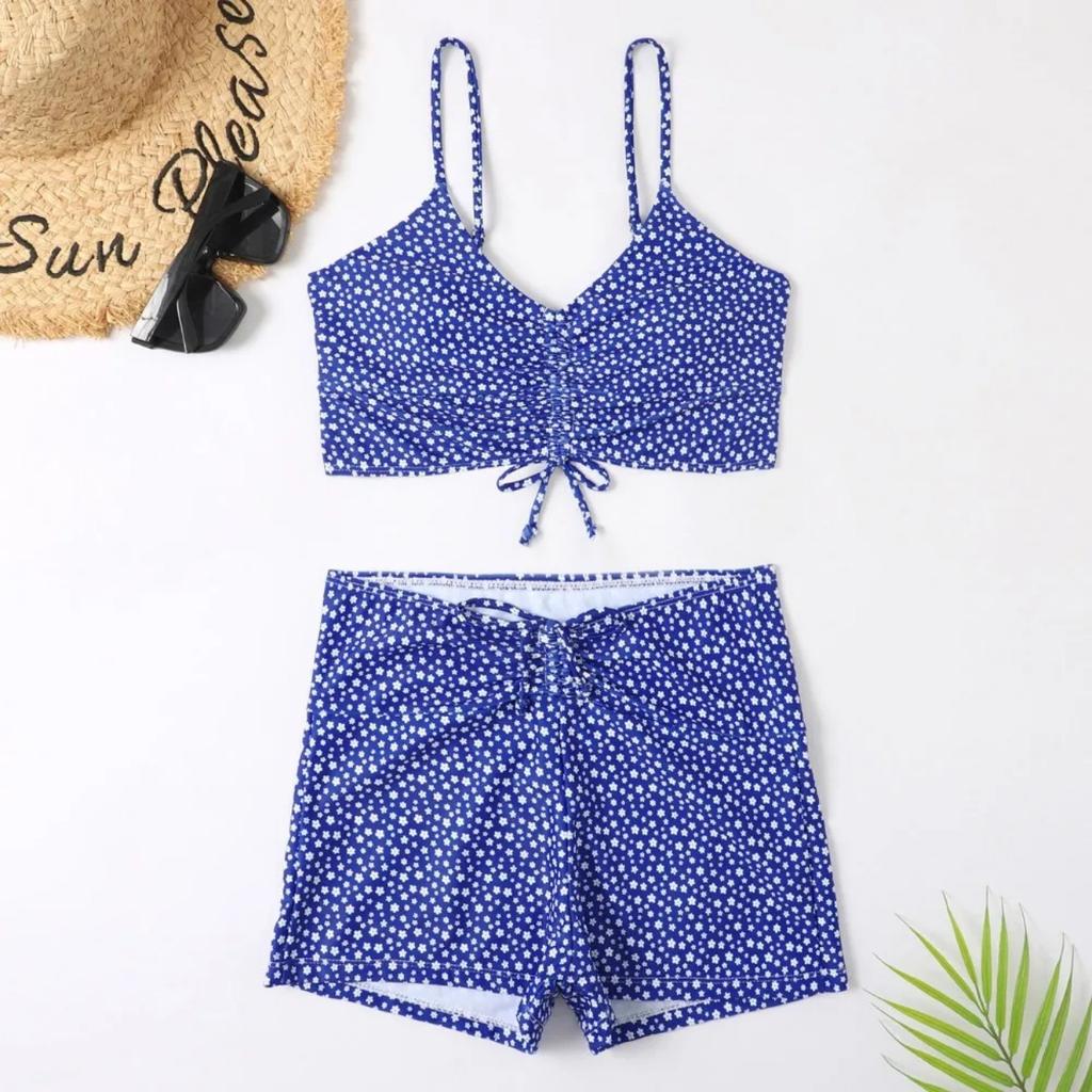 High Waist Bikini Swimsuit Women 2024 Push Up Bikini Floral Swimsuit Print Bikini Boxers Swimwear Swim Trunks Bathing Suit