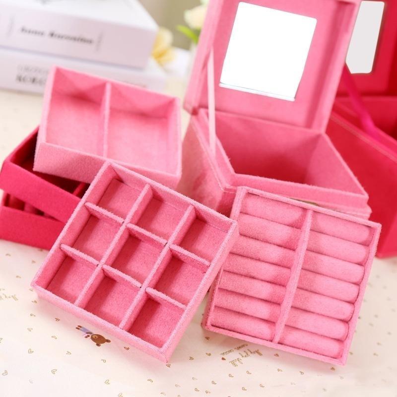 1PC Square Jewelry Storage Organizer Box Case For Ring Necklace Earring Pendant