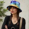 Soft Breathable Bucket Hat Sun Protective Caps with Tropical Scenery Print for Outdoor Activity and Travel Beach Vacation