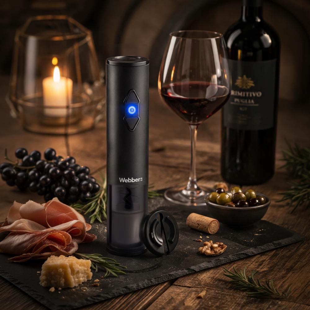 Webber OW6 Automatic Wine Opener Electric 4-in-1 USB Cork Set