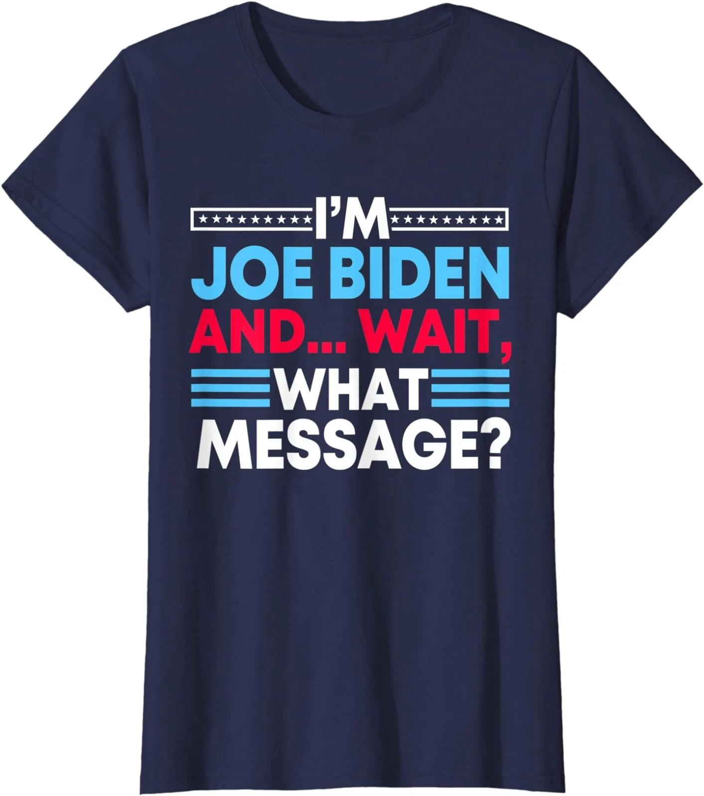 Funny Anti Biden Speech Wait What Message Joke Ladies Crewneck T-Shirt XXL