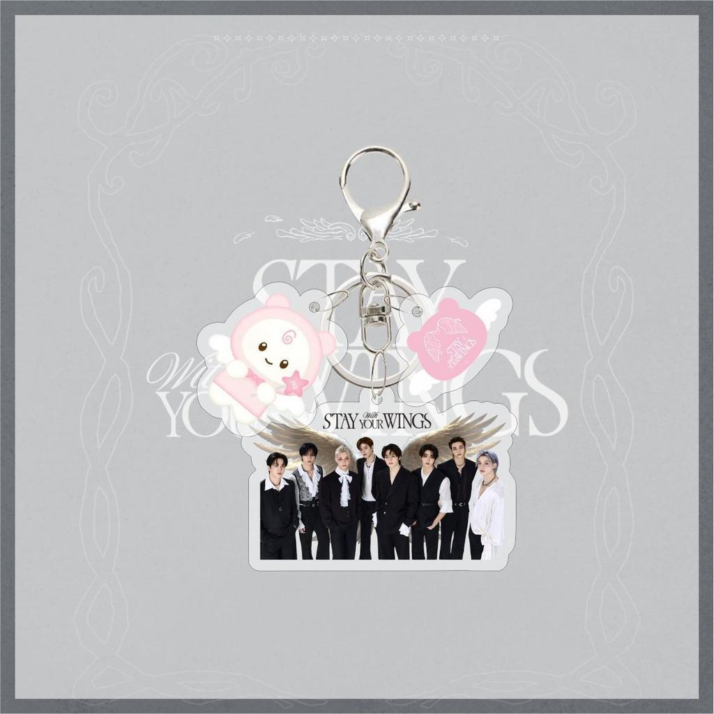 Neuer 26 Jahre Stray Kids SKZOO Niedlicher Acryl Schlüsselanhänger Stay with Your Wings FELIX HYUNJIN Zubehör Tasche Schlüsselanhänger