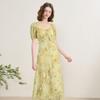 French Romantic Floral Maxi Dress