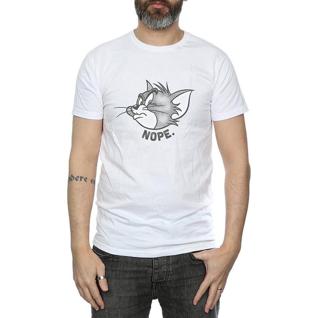 Tom and Jerry Mens Nope Face Cotton T-Shirt
