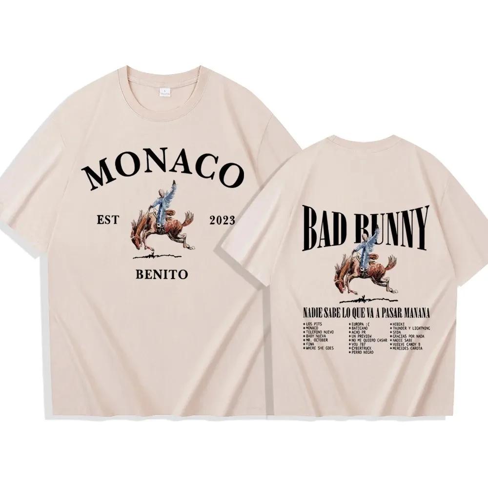 Bad Bunny Nadie Sabe Lo Que Va A Pasar Manana T-Shirts Harajuku O-Neck Short Sleeve Man Woman Shirts Fans Gift