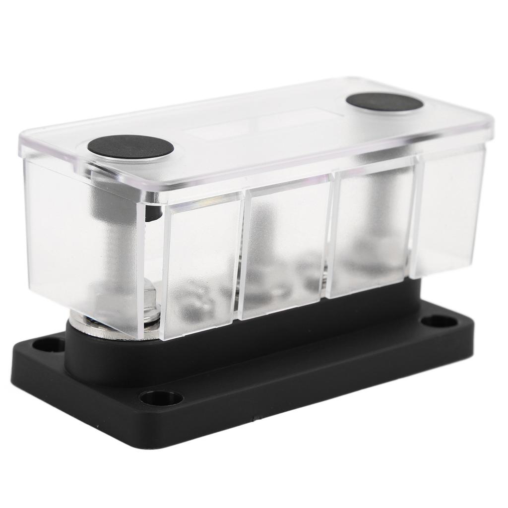 Power Distribution Block with Cover M8 Terminal Stud M4 Terminal Screw 12‑48V 150A for Cars Trucks RVs Boats Black
