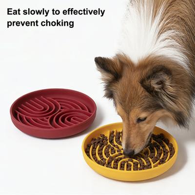 Tigela para Cães Alimentador Lento Tigela de Comida para Cães de Silicone Brinquedo Quebra-Cabeça Alimentação Lenta