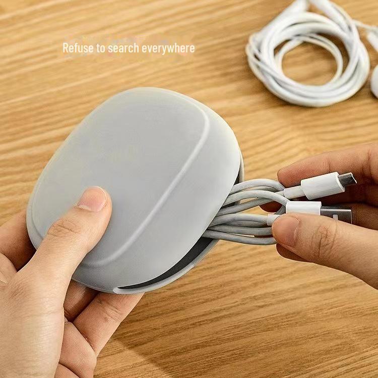 Bärbar silikonförvaringsväska för hörlurar och laddare