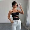 T-shirt Sottile Sospender Svuotata da Donna 2026 Estate Nuovo Stile Vita Sottile Top Sottile