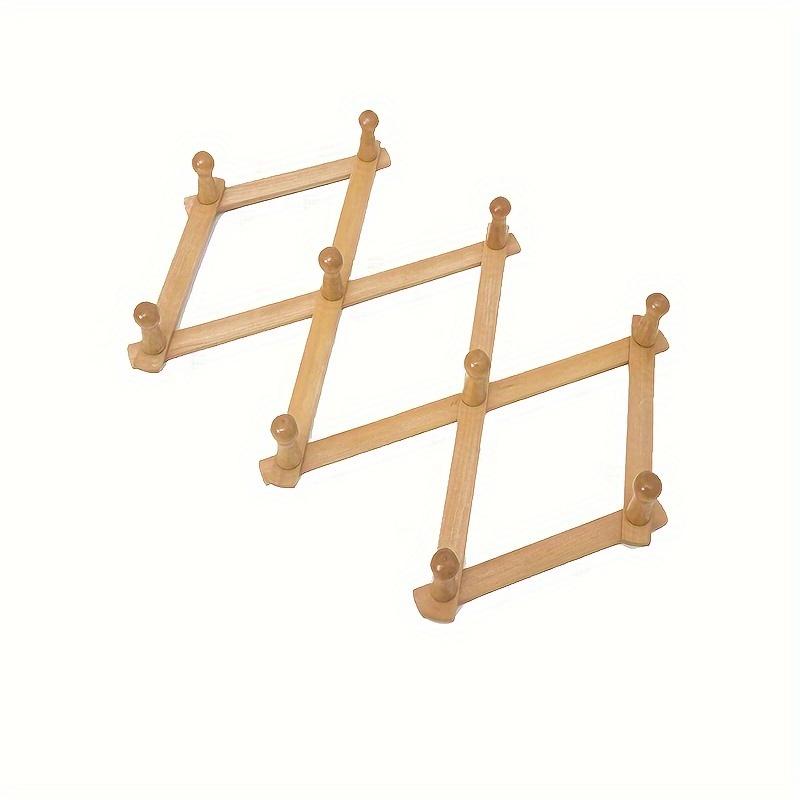 

1pc Wooden Retractable Closet Organizer - Space-Saving Wall Mount for Clothes, Hats, & Ties - Durable, Foldable, Aesthetic Stora светло-желтого