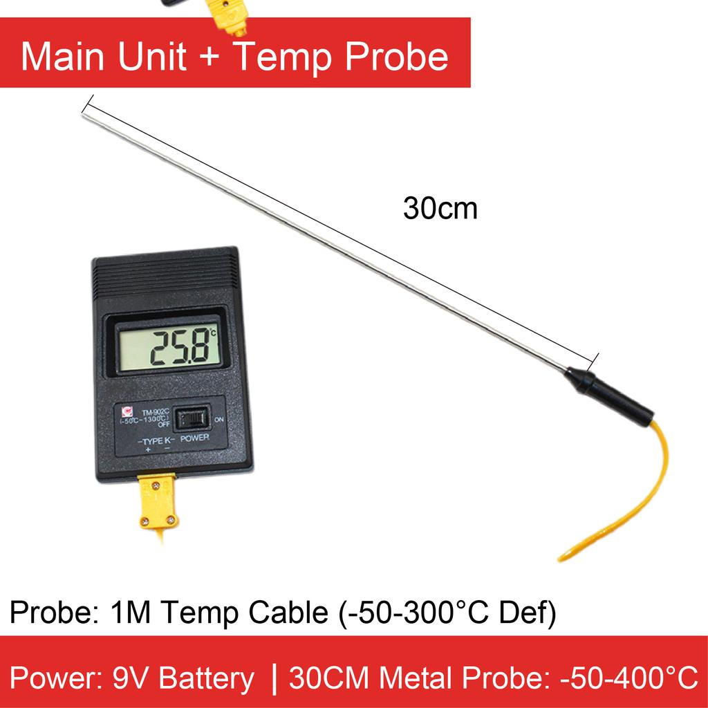 TM902C K-Type Thermocouple Thermometer Industrial Digital Display Temperature Meter High Temp Gauge for Oil Water Dyeing
