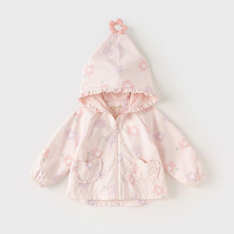 Children s Clothing Windcheater Print Baby Girl Fashionable Jacket Flower Print [Ready Stock] 80