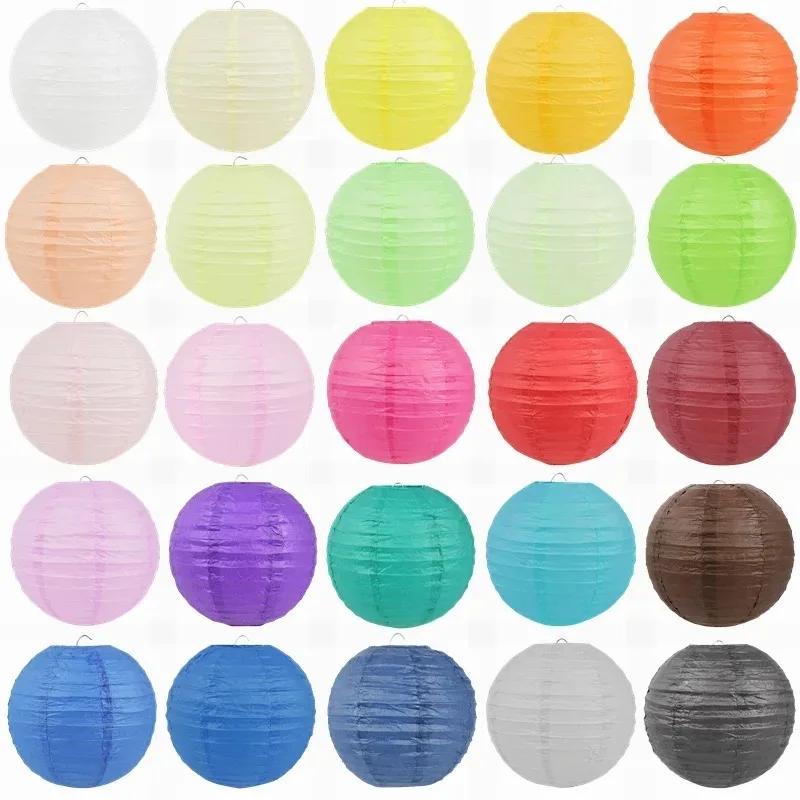 4/6/8/10/12/14/16inch Chinese Paper Ball Lampion Hanging White Wedding Decoration Paper Lanterns Lampshade Birthday Party Decor