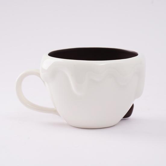Keramický šálek kávy Kreslený vzor Šálek na espresso Hrnek na čaj Latte Hrnek na mléko Multifunkční šálek na nápoje pro kancelář Home