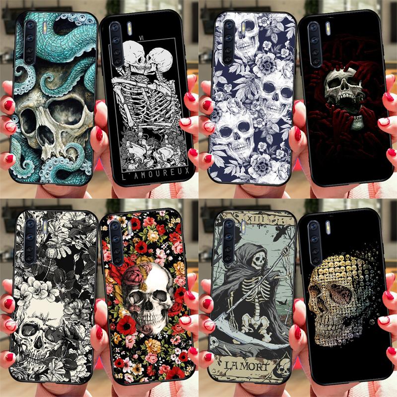 Horror Skull Gothic Phone Case For OPPO A5 A9 A31 A53 S 2020 A94 A74 A54 A72 A52 A83 A91 A93 A15 Reno 5 Lite
