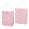 5/10 st Rosa rosett papperspresentpåsar Godis Snacks Godispåse Barn Flickor Födelsedagsfest Tillbehör Baby Shower Dekoration Presentförpackning