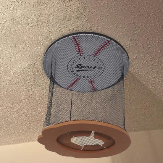 Hanging Indoor Baseball Hoop on Ceiling Educational Mini Baseball Game Kids Adults Stress Relief Baseball Goal Toy with Soft Ball