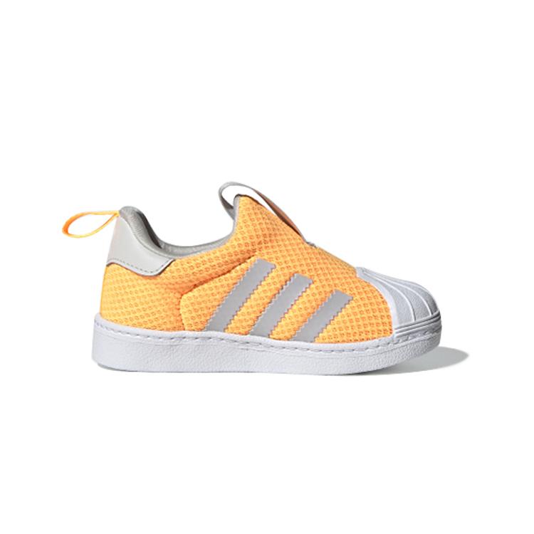 Adidas Originals SUPERSTAR 360 Abrasion Resistant Low top Toddler Shoes Orange Yellow Gray Infant And Toddler FV3376