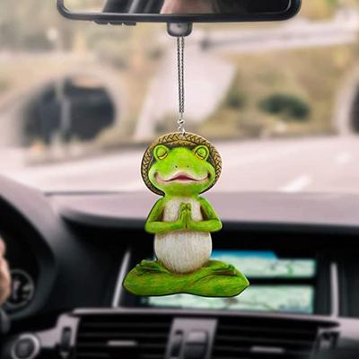 Grüner Frosch dekorative Cartoon-Serie Weihnachtsbaum Anhänger Acryl Auto Innen Rückspiegel Anhänger