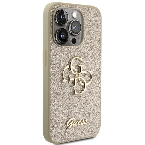 Guess Guhcp15Lhg4Sgd Iphone 15 Pro 6.1 Złoty/Gold Hardcase Glitter Script Big 4G
