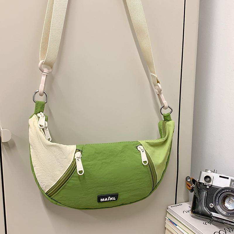 

Portable and simple trendy dumpling bag 2025 new versatile sports fashion bag daily commuting shoulder crossbody bag зелений