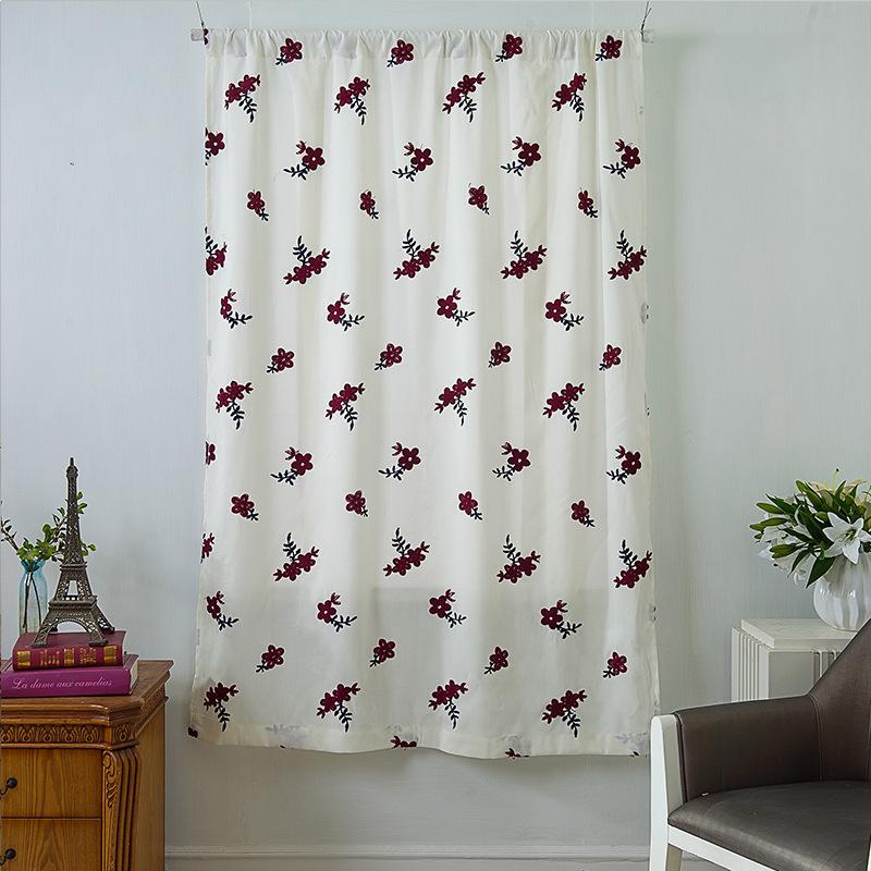 Vyšívaná záclonová látka Vyšívaná záclona s malými listy Hotová římská roleta Jednobarevná vyšívaná záclona