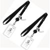 Professionele ID-kaarthouder Set Dubbele Transparante Hoes met Intrekbaar Lanyard Zwarte Bulldog Clip voor Bedrijf Beveiligingsbadge
