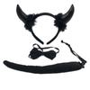 Devil Costume Kits Halloween Party Prop Devil Ears Headband Bow Tie Tail Set Cosplays Performances Prop for Women Kids