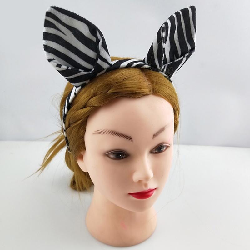Opaski na głowę ze zwierzętami Paskowane Kreskówkowe Uszy Zebry Obręcz do włosów Urocze Akcesoria do włosów Impreza Rekwizyty do zdjęć