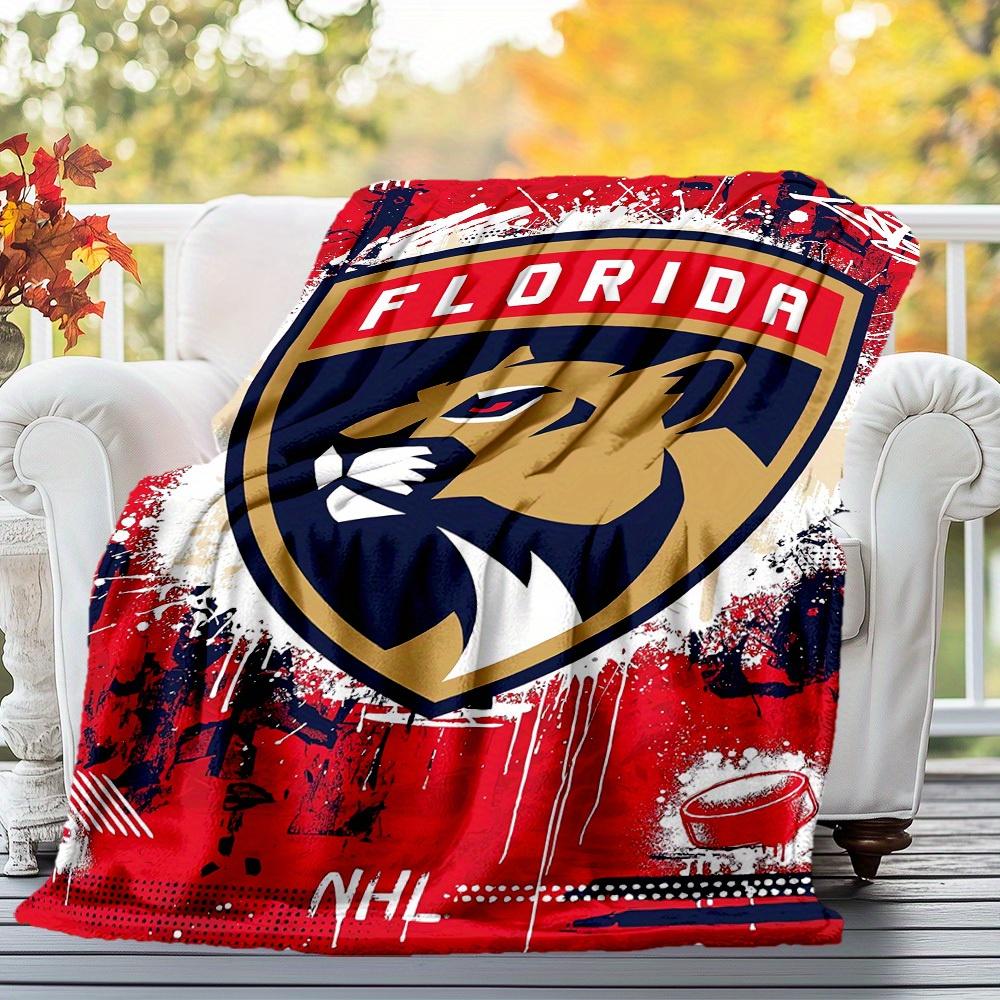 1pc Panthers NHL Theme Design Flannel Blanket - 3D Printed Soft Warm, All-Season Lightweight Throw for Camping Travel Bed-080749