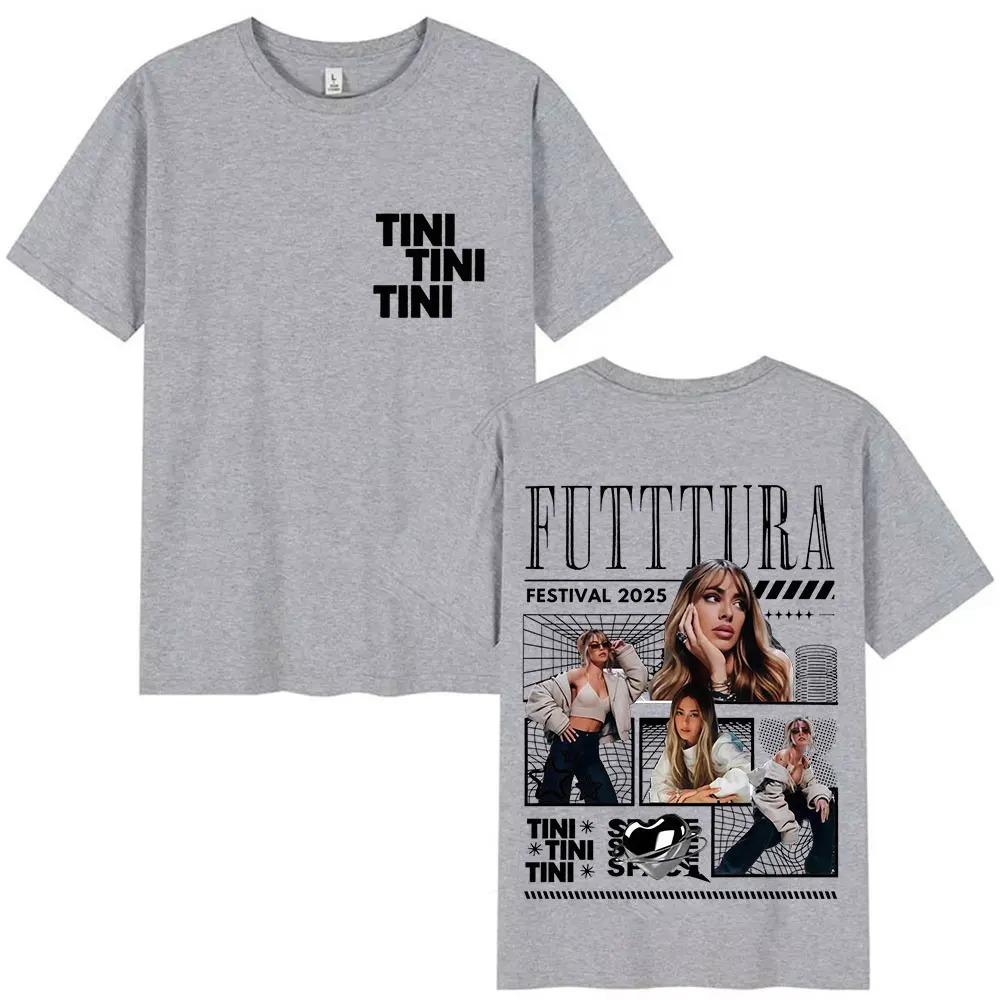 Singer TINI STOESSEL's Future Tour Album 2025 T-shirt for Men and Women's Fashion Summer Print 100% Pure Cotton T-shirt