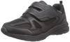 Dunlop Refined Men's Waterproof Wide 4E Velcro Walking, Jogging, and Running Sneakers, DM287, Black, Size 24.5cm